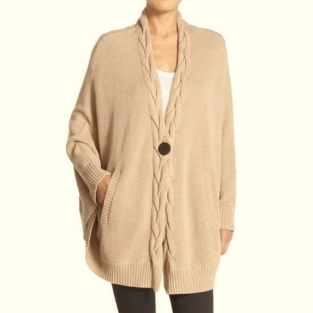 Ugg Anjeline cable knit cape poncho sweater